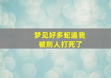 梦见好多蛇追我 被别人打死了